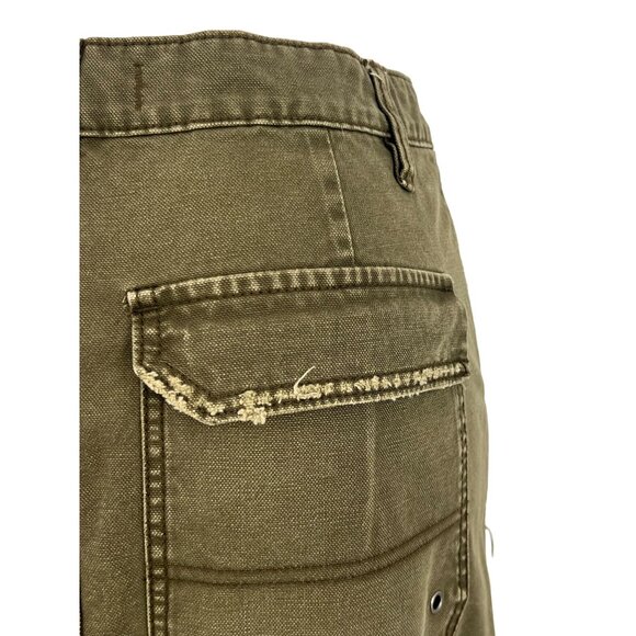 NWOT Free People Army Green Utility Mini Skirt - Gorpcore Grunge Y2K Revive Boho - Picture 12 of 16